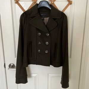 BCBG Maxazria Green Wool Pea coat